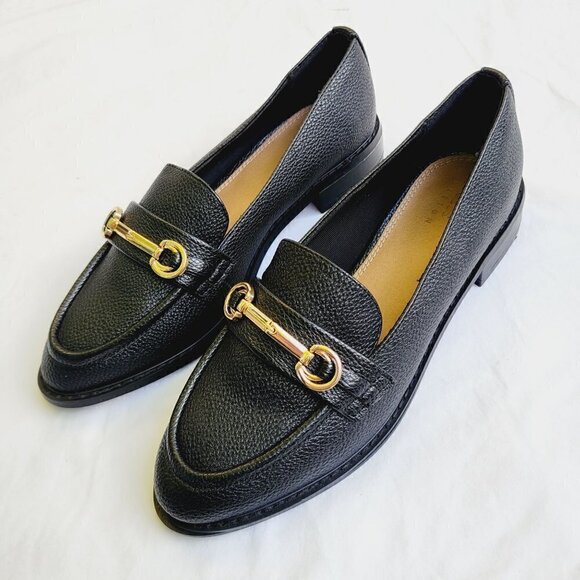 ASOS DESIGN Women's Black Leather Slip-on Loafer - size 7 - Picture 1 of 9